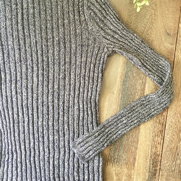 Textured long sleeve mock turtleneck, Navy - Picture 5 of 5